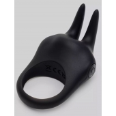 Черное эрекционное виброкольцо Sensation Rechargeable Vibrating Rabbit Love Ring - Fifty Shades of Grey - в Чебоксарах купить с доставкой