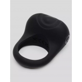 Черное эрекционное виброкольцо Sensation Rechargeable Vibrating Love Ring - Fifty Shades of Grey - в Чебоксарах купить с доставкой