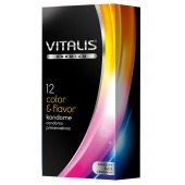 Цветные ароматизированные презервативы VITALIS PREMIUM color   flavor - 12 шт. - Vitalis - купить с доставкой в Чебоксарах