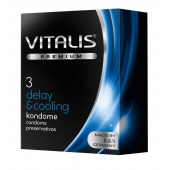 Презервативы VITALIS PREMIUM delay   cooling с охлаждающим эффектом - 3 шт. - Vitalis - купить с доставкой в Чебоксарах