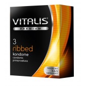 Ребристые презервативы VITALIS PREMIUM ribbed - 3 шт. - Vitalis - купить с доставкой в Чебоксарах