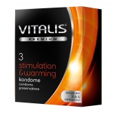 Презервативы VITALIS PREMIUM stimulation   warming с согревающим эффектом - 3 шт. - Vitalis - купить с доставкой в Чебоксарах