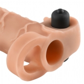 Телесная вибронасадка с кольцом Vibrating Real Feel 2 Extension - 16 см. - Pipedream - в Чебоксарах купить с доставкой