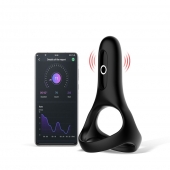 Черное виброкольцо Magic Motion Rise с подхватом мошонки - Magic Motion - в Чебоксарах купить с доставкой