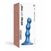 Голубая насадка Strap-On-Me Dildo Plug Balls size S - Strap-on-me - купить с доставкой в Чебоксарах