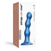 Голубая насадка Strap-On-Me Dildo Plug Balls size L - Strap-on-me - купить с доставкой в Чебоксарах