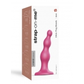 Розовая насадка Strap-On-Me Dildo Plug Beads size S - Strap-on-me - купить с доставкой в Чебоксарах
