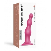 Розовая насадка Strap-On-Me Dildo Plug Beads size L - Strap-on-me - купить с доставкой в Чебоксарах