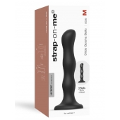 Черная насадка Strap-On-Me Dildo Geisha Balls size M - Strap-on-me - купить с доставкой в Чебоксарах