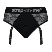 Черные трусики для насадок Diva Lingerie Harness - size S - Strap-on-me - купить с доставкой в Чебоксарах