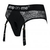 Черные трусики для насадок Diva Lingerie Harness - size M - Strap-on-me - купить с доставкой в Чебоксарах