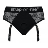 Черные трусики для насадок Diva Lingerie Harness - size M - Strap-on-me - купить с доставкой в Чебоксарах