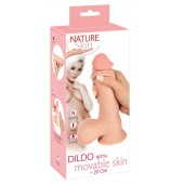 Телесный фаллоимитатор с подвижной кожей - 19,9 см. - Orion