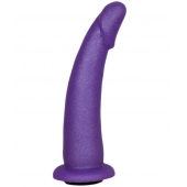 Фиолетовая гладкая изогнутая насадка-плаг - 17 см. - LOVETOY (А-Полимер) - купить с доставкой в Чебоксарах