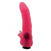 Розовая насадка для страпона с клиторальными лепестками - 18,5 см. - LOVETOY (А-Полимер) - купить с доставкой в Чебоксарах