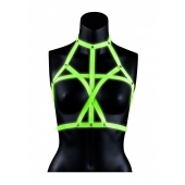 Портупея Bra Harness с неоновым эффектом - размер L-XL - Shots Media BV - купить с доставкой в Чебоксарах