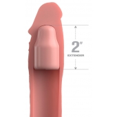Телесная насадка-удлинитель 2 Inch Silicone X-tension with Strap - 20,3 см. - Pipedream - в Чебоксарах купить с доставкой