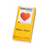Презервативы с колечками и пупырышками Masculan Ribbed+Dotted - 10 шт. - Masculan - купить с доставкой в Чебоксарах