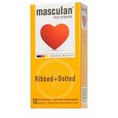 Презервативы с колечками и пупырышками Masculan Ribbed+Dotted - 10 шт. - Masculan - купить с доставкой в Чебоксарах