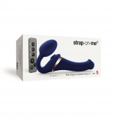 Синий безремневой страпон Multi Orgasm Size S с клиторальной стимуляцией - Strap-on-me - купить с доставкой в Чебоксарах