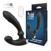 Черный вибромассажер простаты Sex Expert - 14,5 см. - Sex Expert - в Чебоксарах купить с доставкой