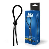 Черное силиконовое лассо с шариком для утяжки - Sex Expert - в Чебоксарах купить с доставкой