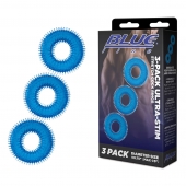 Комплект из трех голубых колец для эрекции 3-Pack Ultra-Stim Stretch Cock Rings - BlueLine - в Чебоксарах купить с доставкой