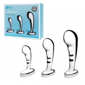 Набор из 3 стальных стимуляторов простаты Stainless Steel P-spot Training Set - b-Vibe - в Чебоксарах купить с доставкой