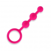 Розовые силиконовые анальные бусы Silicone Anal Beads - 14 см. - All About Anal