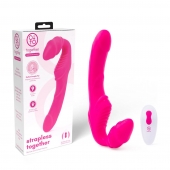 Розовый безремневой страпон на радиоуправлении Strapless Together - 22 см. - Together Toy - купить с доставкой в Чебоксарах