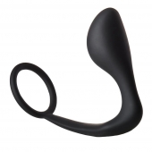 Черное эрекционное кольцо с анальной пробкой Anal Plug With Cockring - Dream Toys - в Чебоксарах купить с доставкой