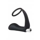 Черное эрекционное кольцо с вибропробкой Vibrating Anal Plug With Cockring - Dream Toys - в Чебоксарах купить с доставкой