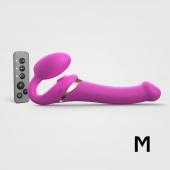 Ярко-розовый безремневой страпон Multi Orgasm Size M с клиторальной стимуляцией - Strap-on-me - купить с доставкой в Чебоксарах