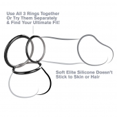 Набор из трех черных эрекционных колец Silicone 3-Ring Stamina Set - Pipedream - в Чебоксарах купить с доставкой