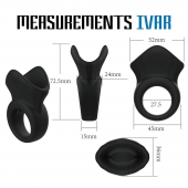 Черная эрекционная утяжка для пениса и мошонки Rooster Ivar - Velv or - в Чебоксарах купить с доставкой