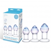 Набор из 3 стеклянных анальных пробок Pleasure Droplets Plug Set - Glas