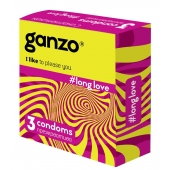 Презервативы с анестетиком для продления удовольствия Ganzo Long Love - 3 шт. - Ganzo - купить с доставкой в Чебоксарах