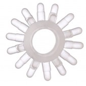 Прозрачное гелевое эрекционное кольцо с шипиками - Toyfa Basic - в Чебоксарах купить с доставкой