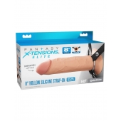 Полый страпон на ремнях 8’’ Hollow Silicone Strap-on - Pipedream - купить с доставкой в Чебоксарах