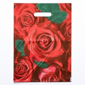 Пакет с цветочным принтом и вырубной ручкой (30х40 см) - Сима-Ленд - купить с доставкой в Чебоксарах