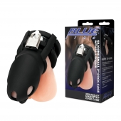 Черная клетка для пениса Silicone Small 2 in Cock Cage With Ball Divider - BlueLine - купить с доставкой в Чебоксарах