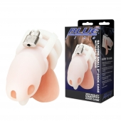 Белая клетка для пениса Silicone Small 2 in Cock Cage With Ball Divider - BlueLine - купить с доставкой в Чебоксарах