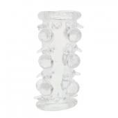 Прозрачная насадка на пенис с шипами и бугорками JELLY JOY LUST CLUSTER CLEAR - Dream Toys - в Чебоксарах купить с доставкой