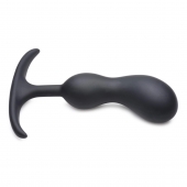 Черный массажер простаты с утяжелителями Premium Silicone Weighted Prostate Plug Medium - 16,3 см. - XR Brands - в Чебоксарах купить с доставкой