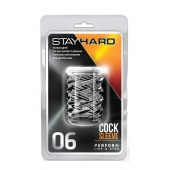Прозрачная насадка с объёмными чёрточками STAY HARD COCK SLEEVE 06 CLEAR - Blush Novelties - в Чебоксарах купить с доставкой