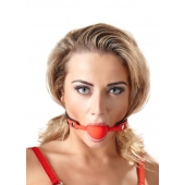 Силиконовый кляп-шар на чёрных ремешках Red Gag silicone - Orion - купить с доставкой в Чебоксарах
