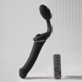 Черный безремневой вибрострапон Strap-On-Me Multi Orgasm Size XL - Strap-on-me - купить с доставкой в Чебоксарах