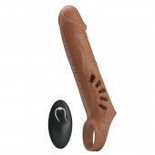 Коричневая вибронасадка с подхватом мошонки и пультом ДУ - Baile - в Чебоксарах купить с доставкой