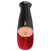 Телесный мастурбатор-вагина в черной колбе с вибрацией Fuck-O-Matic Pro XL - Pipedream - в Чебоксарах купить с доставкой