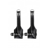 Черные подвесы с белой строчкой - Pecado - купить с доставкой в Чебоксарах